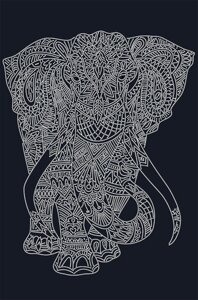 Схема для вишивання бісером АХ2-043 Слон (на чорному) ТМ "Астрочка"