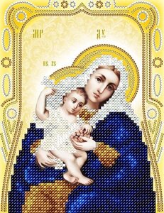 Схема для вишивання бісером АС5-098 Ікона Божої Матері Покриваюча (золото) ТМ "Астрочка"