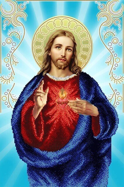 Схема для вишивання бісером АХ2-027 Святе Серце Ісуса ТМ "Астрочка" від компанії ТМ "Астрочка" - фото 1