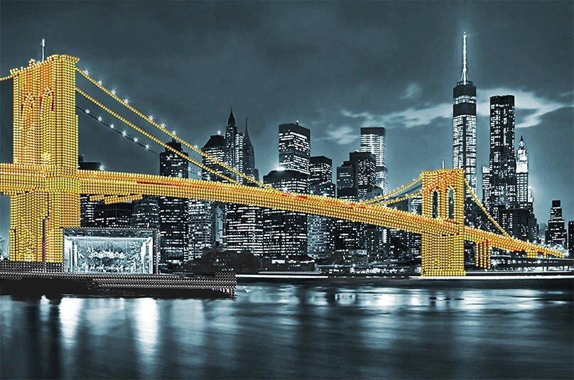 Схема для вишивання бісером АХ2-036 Бруклінський міст (жовтий) ТМ "Астрочка" від компанії ТМ "Астрочка" - фото 1