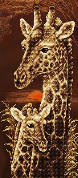 Схема для вишивання бісером АХ2-064 Мамина любов. жирафи ТМ "Астрочка" від компанії ТМ "Астрочка" - фото 1