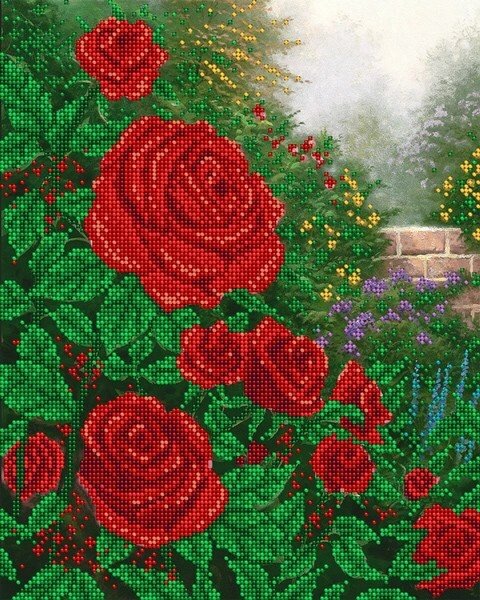 Схема для вишивання бісером АК3-076 Червоні троянди ТМ "Астрочка" від компанії ТМ "Астрочка" - фото 1