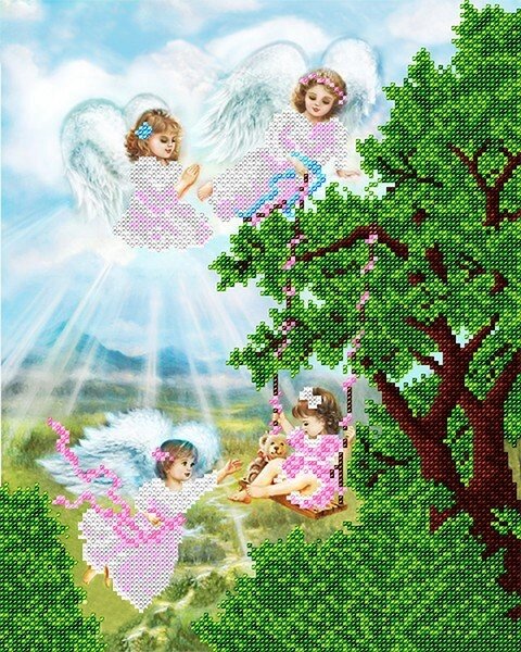 Схема для вишивання бісером АК3-143 Ангели дитя зберігають ##от компании## ТМ "Астрочка" - ##фото## 1