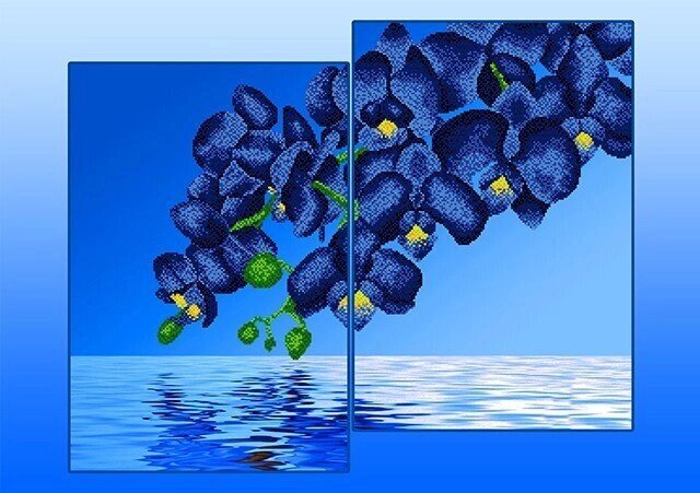 Схема для вишивання бісером АР2-009 Орхідеї блакитні ТМ "Астрочка" від компанії ТМ "Астрочка" - фото 1