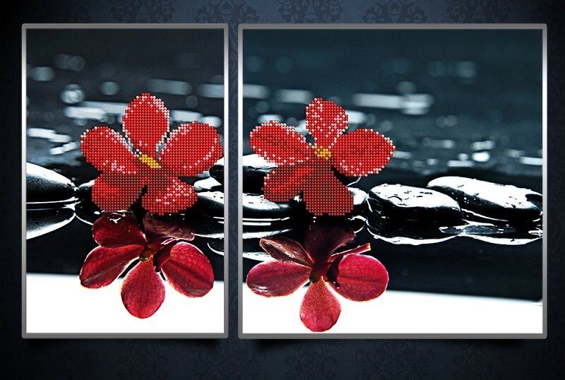 Схема для вишивання бісером АР3-002 Червоні орхідеї ТМ "Астрочка" від компанії ТМ "Астрочка" - фото 1