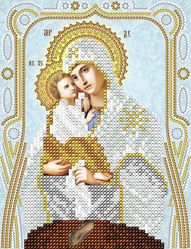 Схема для вишивання бісером АС5-123 Почаївська ікона Божої Матері (срібло) ТМ "Астрочка" від компанії ТМ "Астрочка" - фото 1