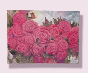 Картина "Рожевий сад" олією