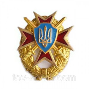 Герб України на мальтійському хресті і вінку (червоний хрест)