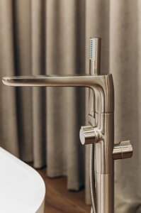 Кран змішувач для ванни підлоговий окремо стоїть Brone Solare BRUSHED NICKEL