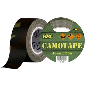 Лента клейкая армированная HPX CAMO Tape (48mm x 25m) Woodland