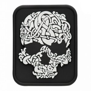 M-Tac нашивка Viking Skull PVC чорний / білий