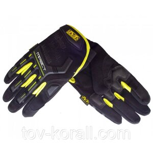 Тактичні рукавички mechanix mpact pro -це чорний чорний колір з жовтим