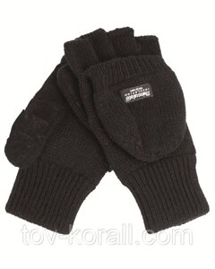 В'язані рукавички-рукавиці з утеплювачем Thinsulatе, black