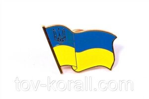 Значок прапор України, хвилястий.