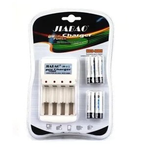 Зарядний пристрій для аккумуляторних батарей JIABAO JB-212 + аккумулятори 4 шт. AAA