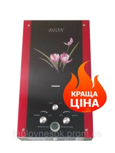 Колонка Dion JSD-10 Лілія димохідна газова на батарейках з дисплеєм водонагрівач проточний Діон
