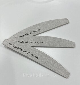 Професійна пилка для нігтів Kodi Professional 100/180 Half Grey (півколо)