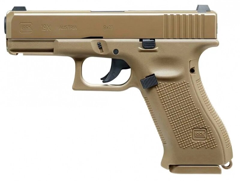 Пневматичний пістолет Glock 19X FDE калібр 4.5 від компанії Інтернет-магазин Любшоп - фото 1