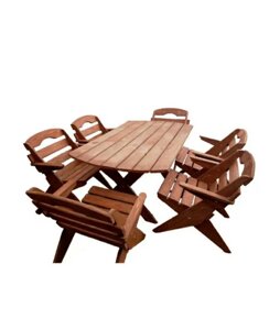Комплект дерев'яних меблів, стіл 120*70 , 6 стільці