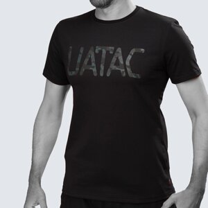 Футболка літня 95/5 UATAC Чорна з принтом UATAC Камуфляж