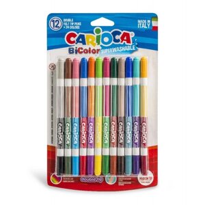 Фломастери двосторонні для малювання Carioca Bi-Color 42265 24 кольори