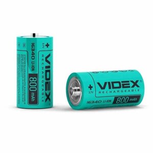 Акумулятор Videx літій-іонний 16340 (без захисту) 800 mAh АКБ
