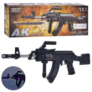Дитячий іграшковий автомат АК-47 57 см, на кульках, лазер приціл