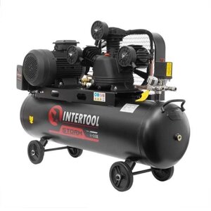 Компресор 100 л, 4 квт, 380 в, 10 ат, 600 л/м. 3 ц. intertool PT-0036