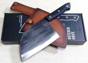 Кований сербський ніж ручної роботи з чохлом Butcher knife Hand forged