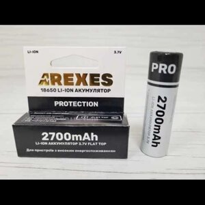 Літій-іонний акумулятор Arexes 18650 Li-Ion 2700 mAh, 3.7V