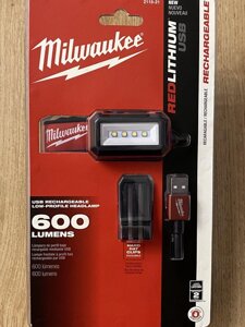 Налобний акумуляторний ліхтар, лідтар Milwaukee 2115-21