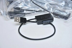 Перехідник CD-Rom на USB 2.0 Slimline SATA 13pin 6+7pin CD/DVD приводу