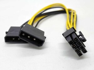 Перехідник живлення для живлення процесора 2 x Molex -gt, 8 pin CPU ATX