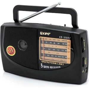 Портативний радіоприймач AM/FM радіо KIPO KB 308AC чорний