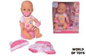 Пупс New Born Baby з одягом та акс., Лялька Simba, 30см | 5032485
