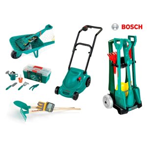 Садові інструменти, тачка, газонокосарка, тример, лопата, граблі Bosch
