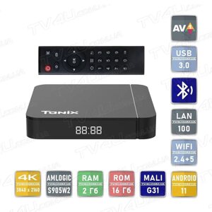 Смарт-ТВ-приставка Tanix W2 2/16 Гб Smart TV Box Android 11