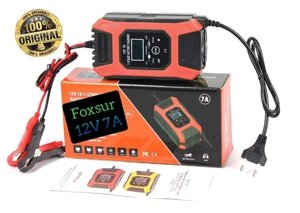 Зарядний пристрій FOXSUR 12 В/7A для акумулятора атомобілів, мото