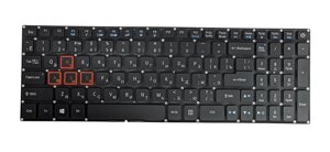 Клавіатура для ноутбука Acer Aspire VN7-593G Black, з червоною підсвічуванням (Light Red) No Frame), RU