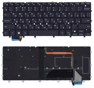 Клавіатура для ноутбука Dell XPS (13 9343) з підсвічуванням (Light), Black, No Frame), RU