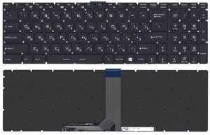 Клавіатура для ноутбука MSI (GT72) з підсвічуванням (Light), Black, No Frame) RU