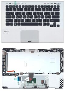 Клавіатура для ноутбука Sony Vaio (VPC-SB) Black, Silver TopCase), RU (for fingerprint reader)