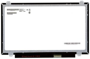 Матриця для ноутбука 14,0", Slim ( тонка ), 40 pin ( знизу праворуч ), 1366x768, Світлодіодна (LED), кріплення зверху \ знизу,