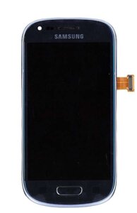 Матриця з тачскрін ( модуль ) для телефону Samsung Galaxy S3 mini GT-I8190 синій з рамкою