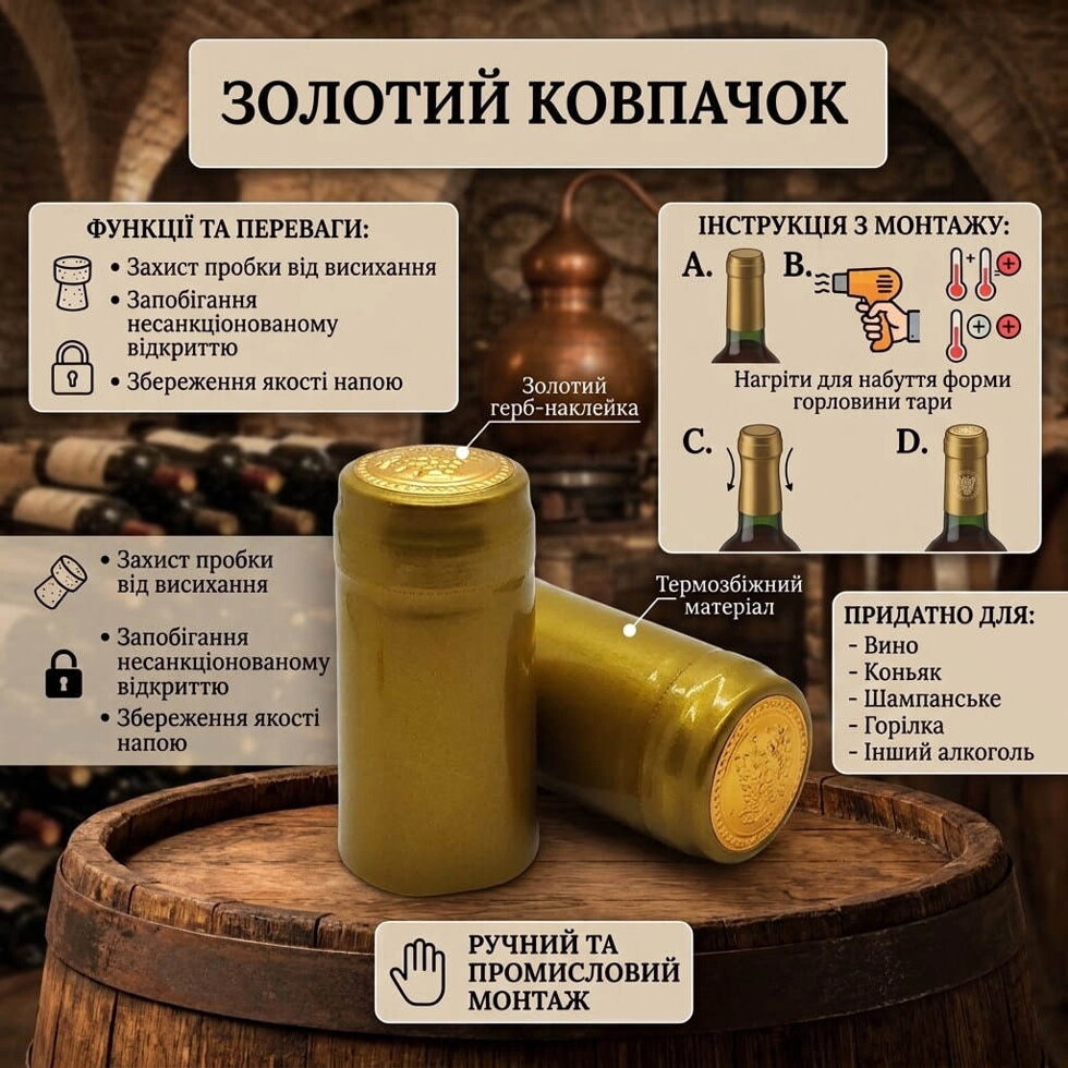 Термоковпачок золотий
