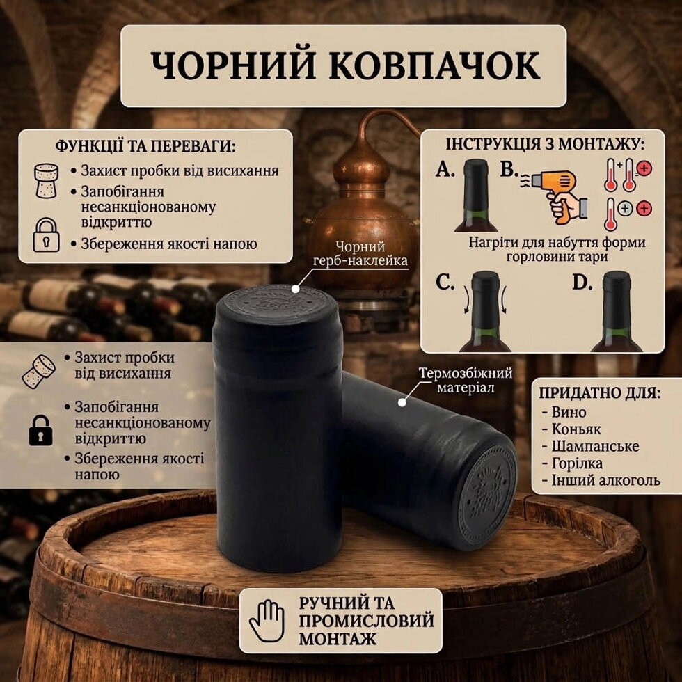 Термоковпачок чорний