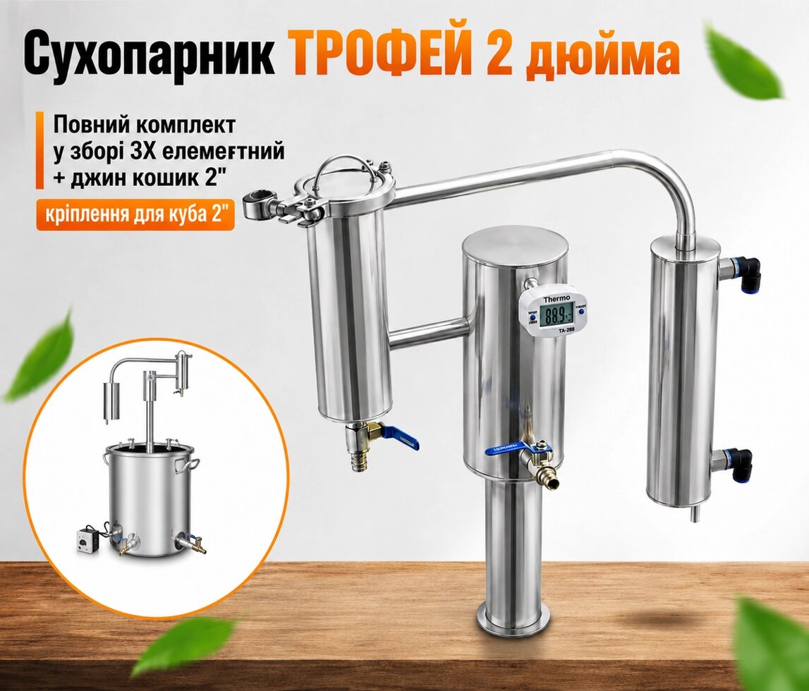 Сухопарник в зборі 3X ТРОФЕЙ джин кошик 2, кріплення до куба 2