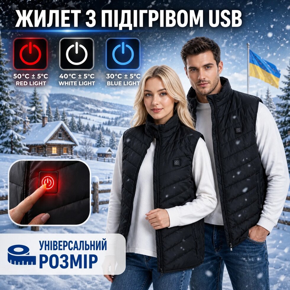 Жилетка з підігрівом з USB-зарядкою 2XL