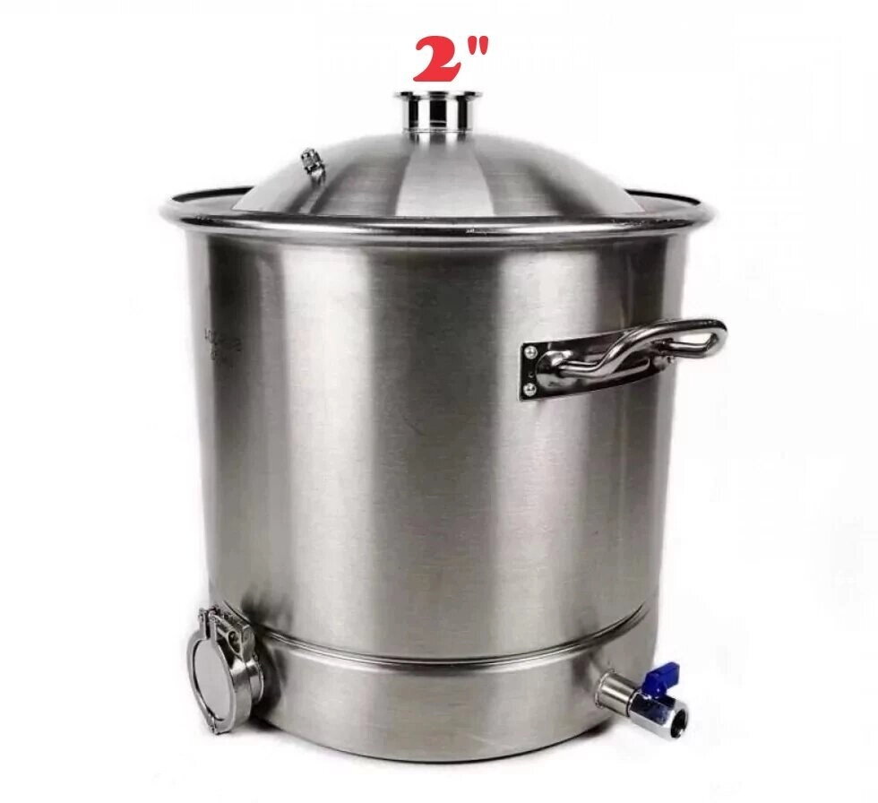Бак 25л (304 сталь) з зіговкою і муфтою + купольна кришка DN-2