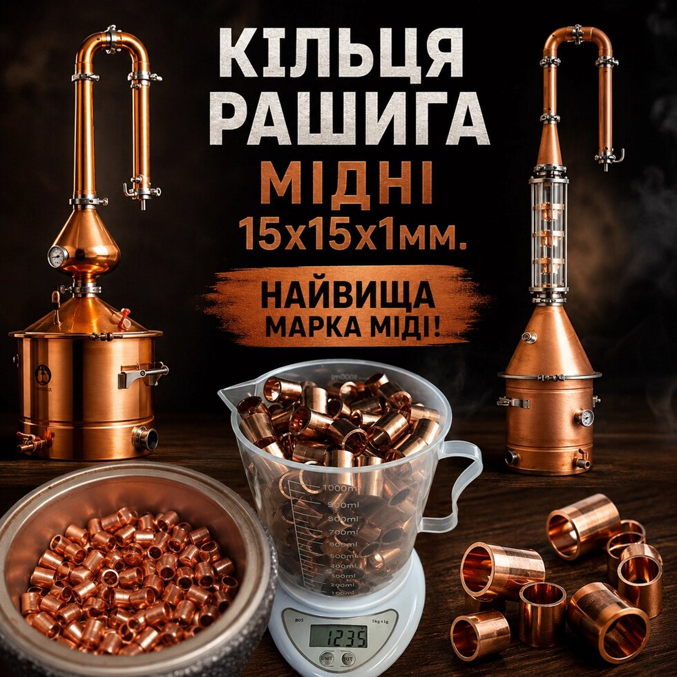 Кільця Рашига Мідні 15х15х1мм